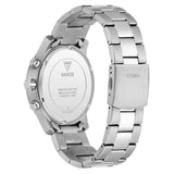 Guess Mens Analog Parker Stainless Steel Watch In Silver/Blue Dial