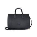Fenn Gold Zip Laptop Bag In Black