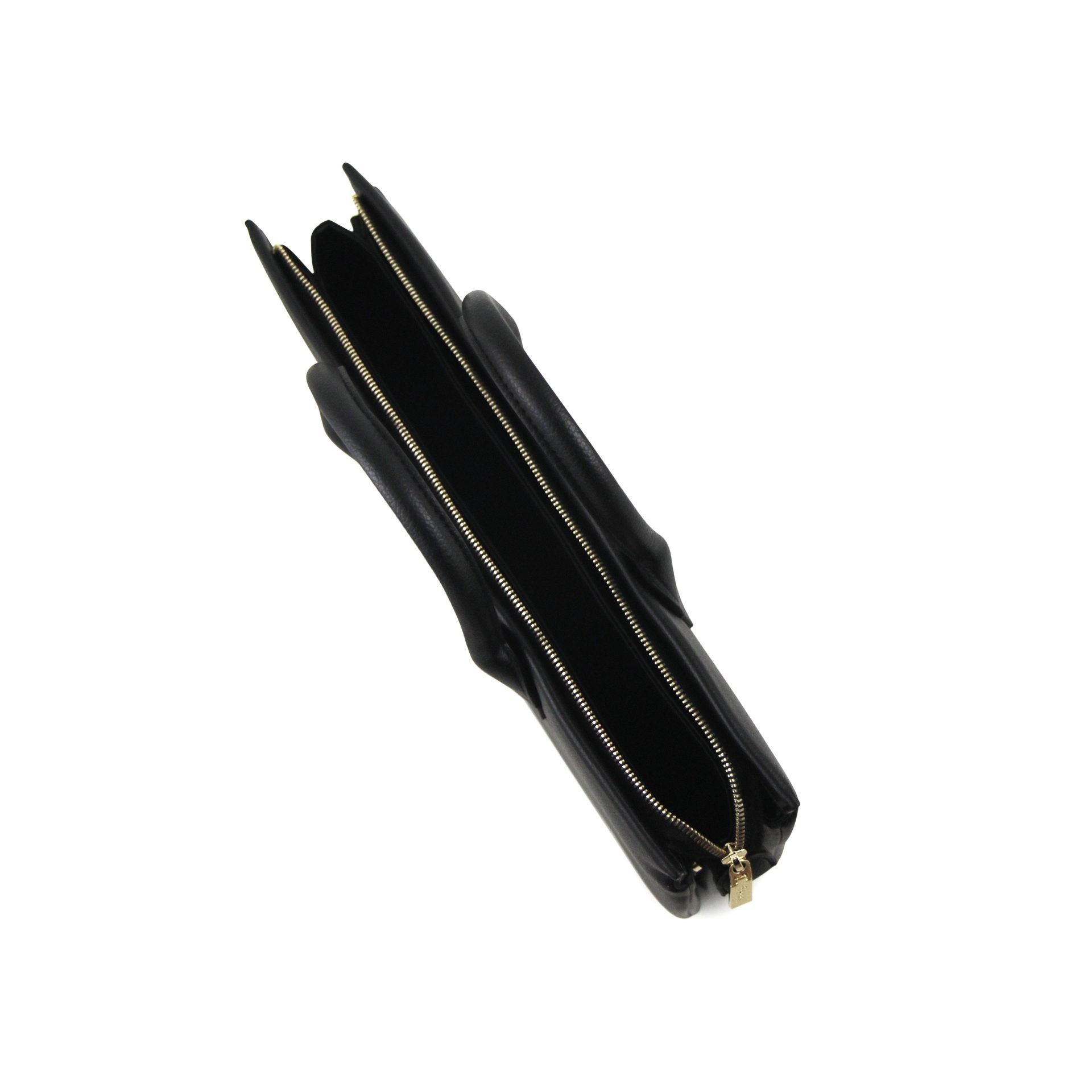 Fenn Gold Zip Laptop Bag In Black