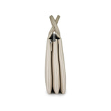 Fenn Silver Zip Laptop Bag In Oatmeal