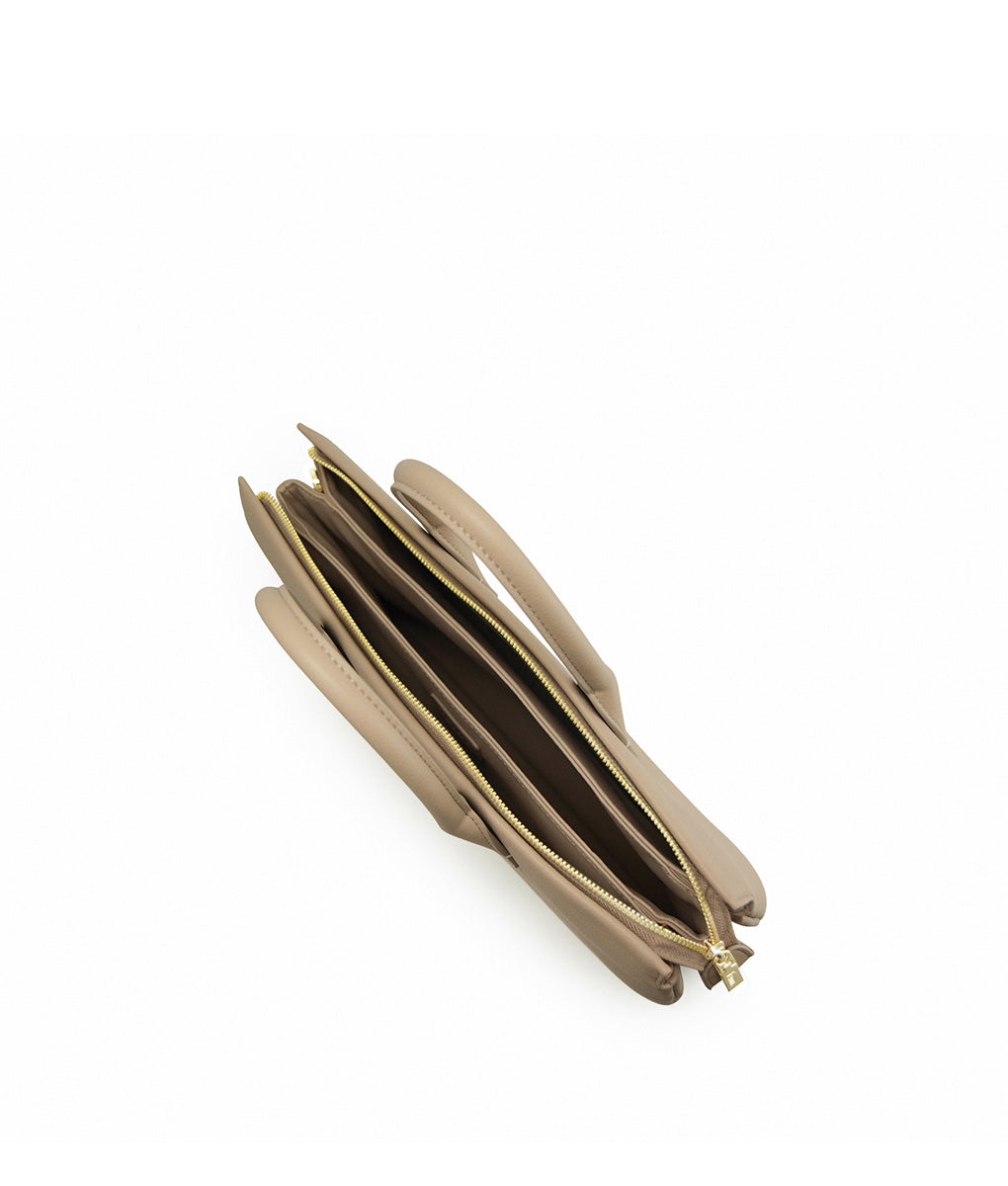 Fenn Gold Zip Laptop Bag In Sand
