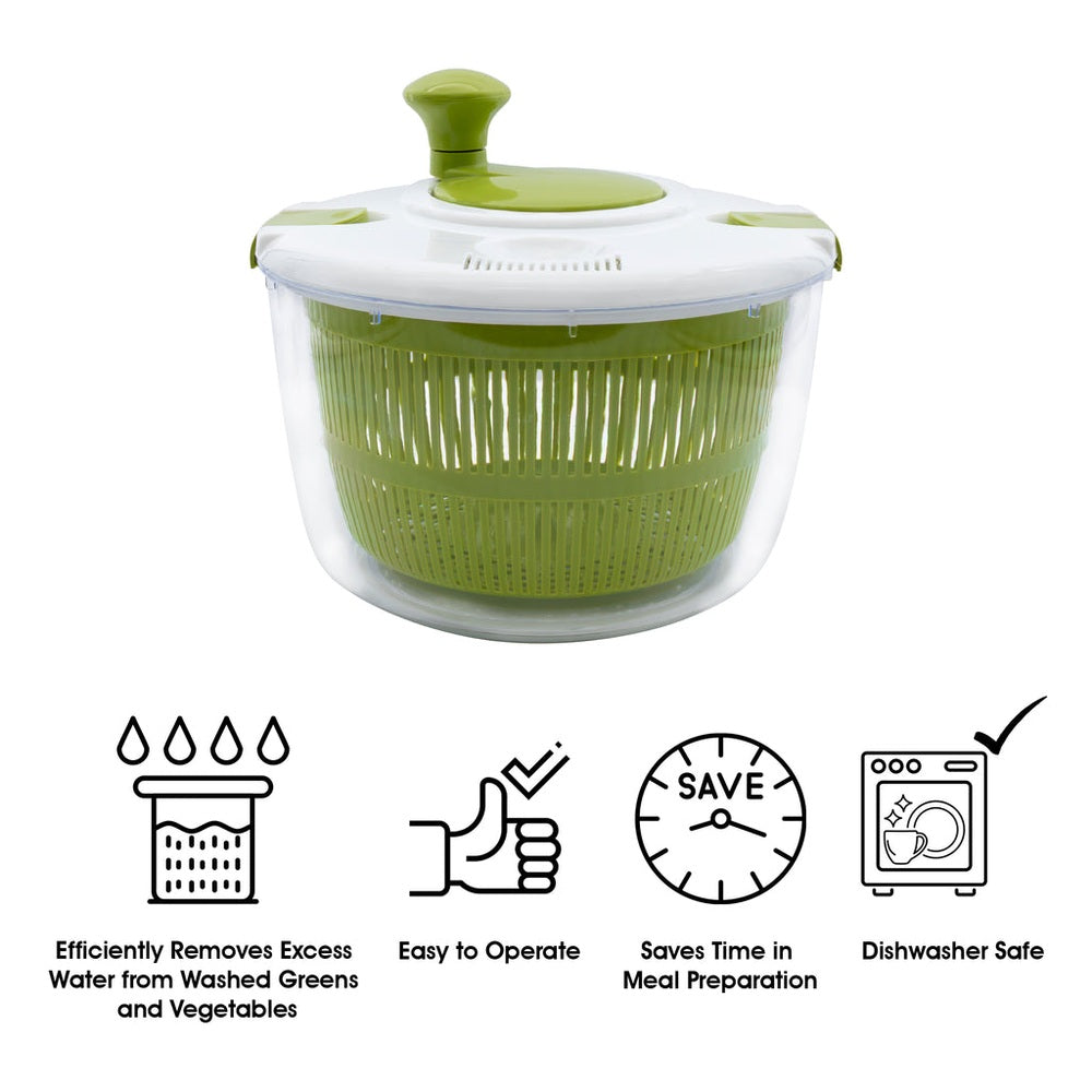 Regent Plastic Salad Spinner In Green & White