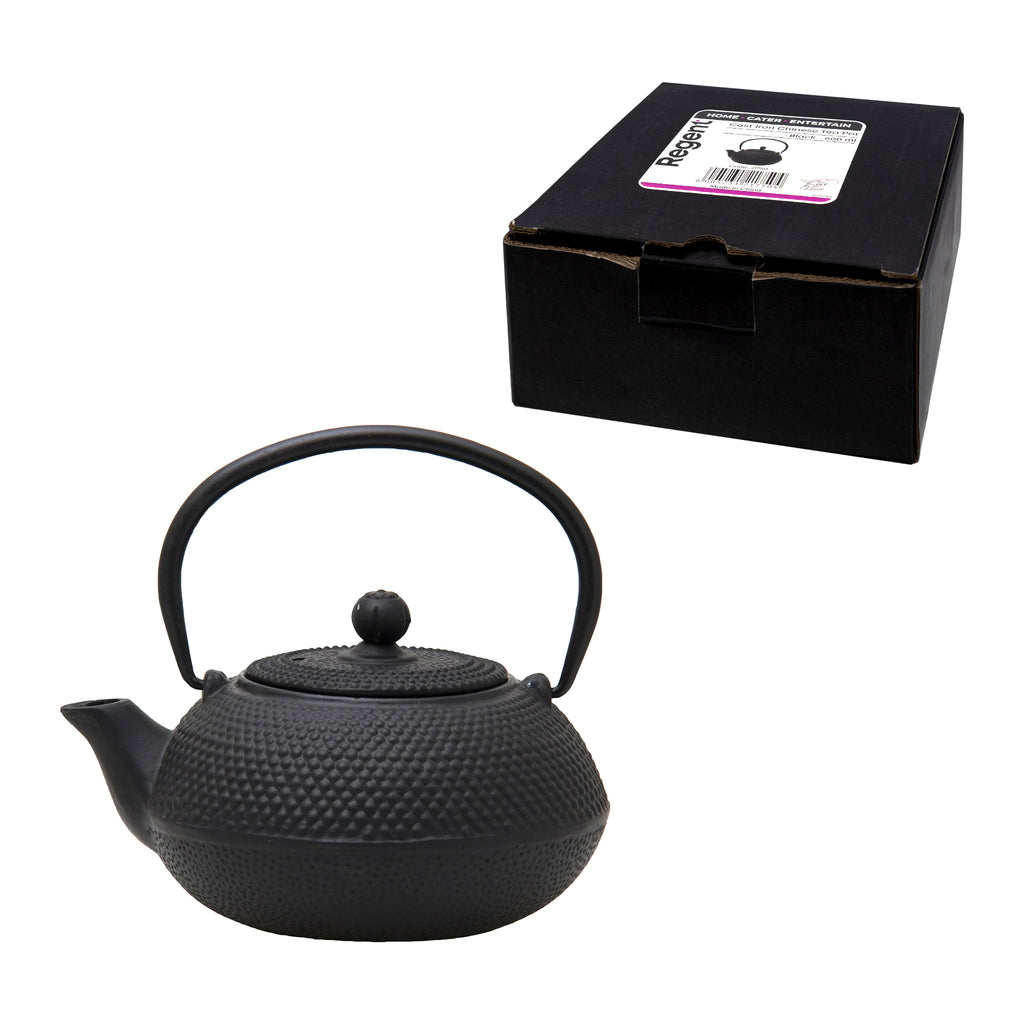 Regent Cast Iron Chinese Teapot In Black
