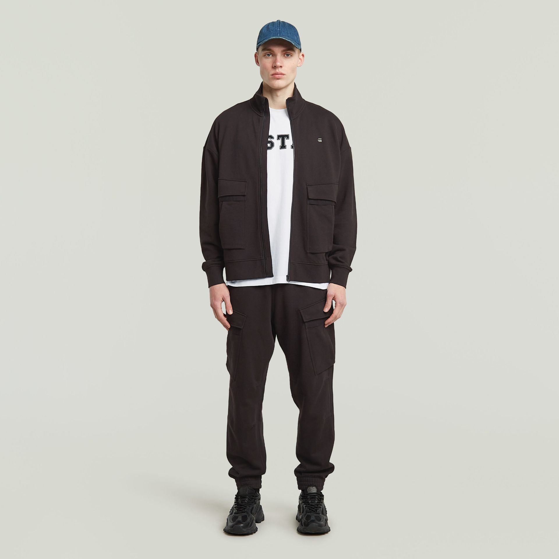 G-Star Men's White Felt Logo T-Shirt