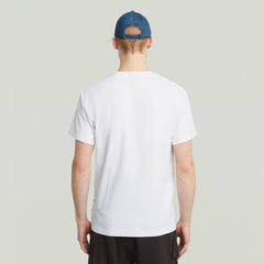 G-Star Men's White Felt Logo T-Shirt