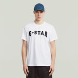 G-Star Raw Men's White Felt Logo T-Shirt