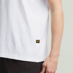 G-Star Men's White Felt Logo T-Shirt