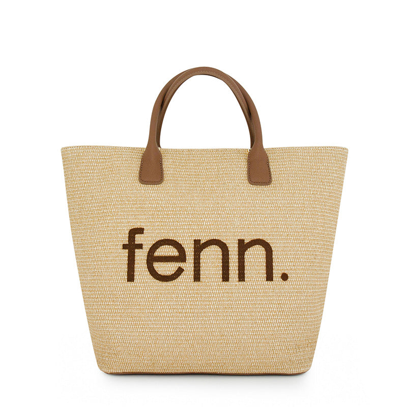 Fenn Womens Weave Tote Bag In Wood Coffee