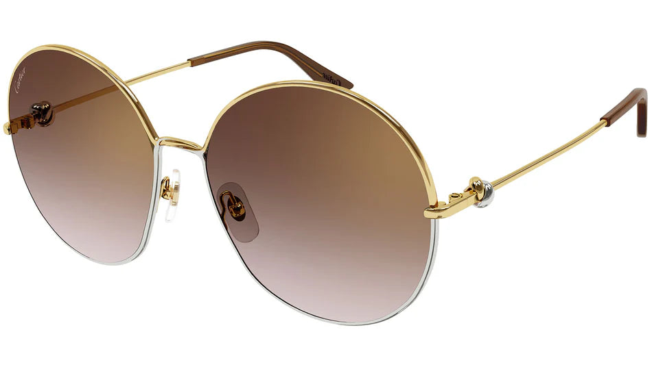 Cartier Gold And Brown Sunglasses CT0350S