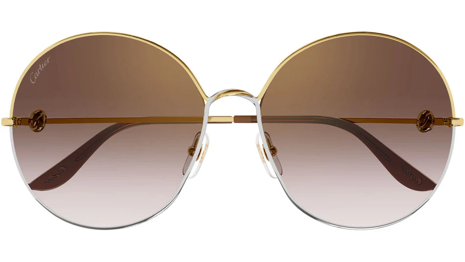 Cartier Gold And Brown Sunglasses CT0350S