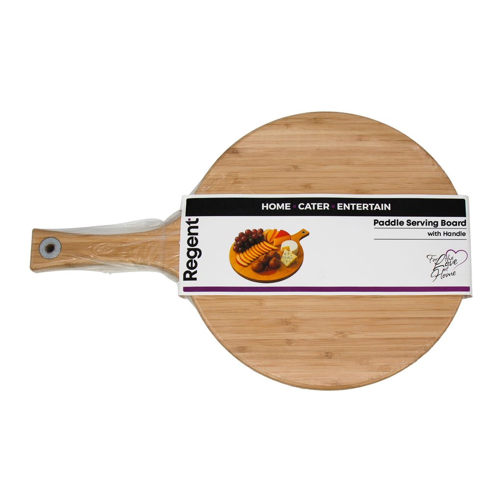 Regent Bamboo Paddle Round Serving Tray / Chopping Board