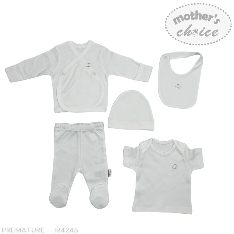 Mother's Choice Unisex Kids Prem 5 Pc Set In White