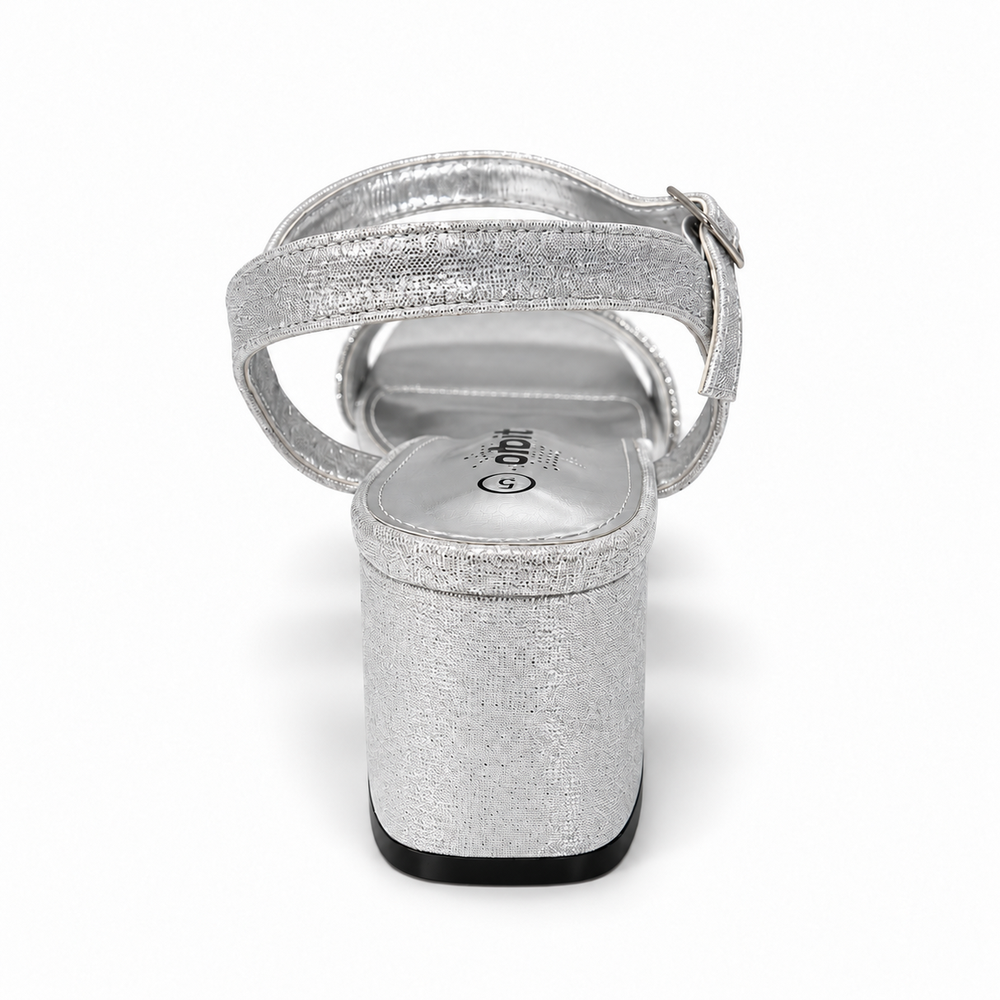 Orbit Ladies Block Heels In Silver