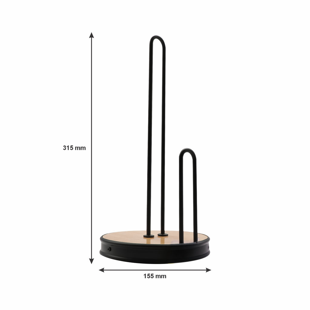Regent Roller Towl Wooden Holder with Black Wire