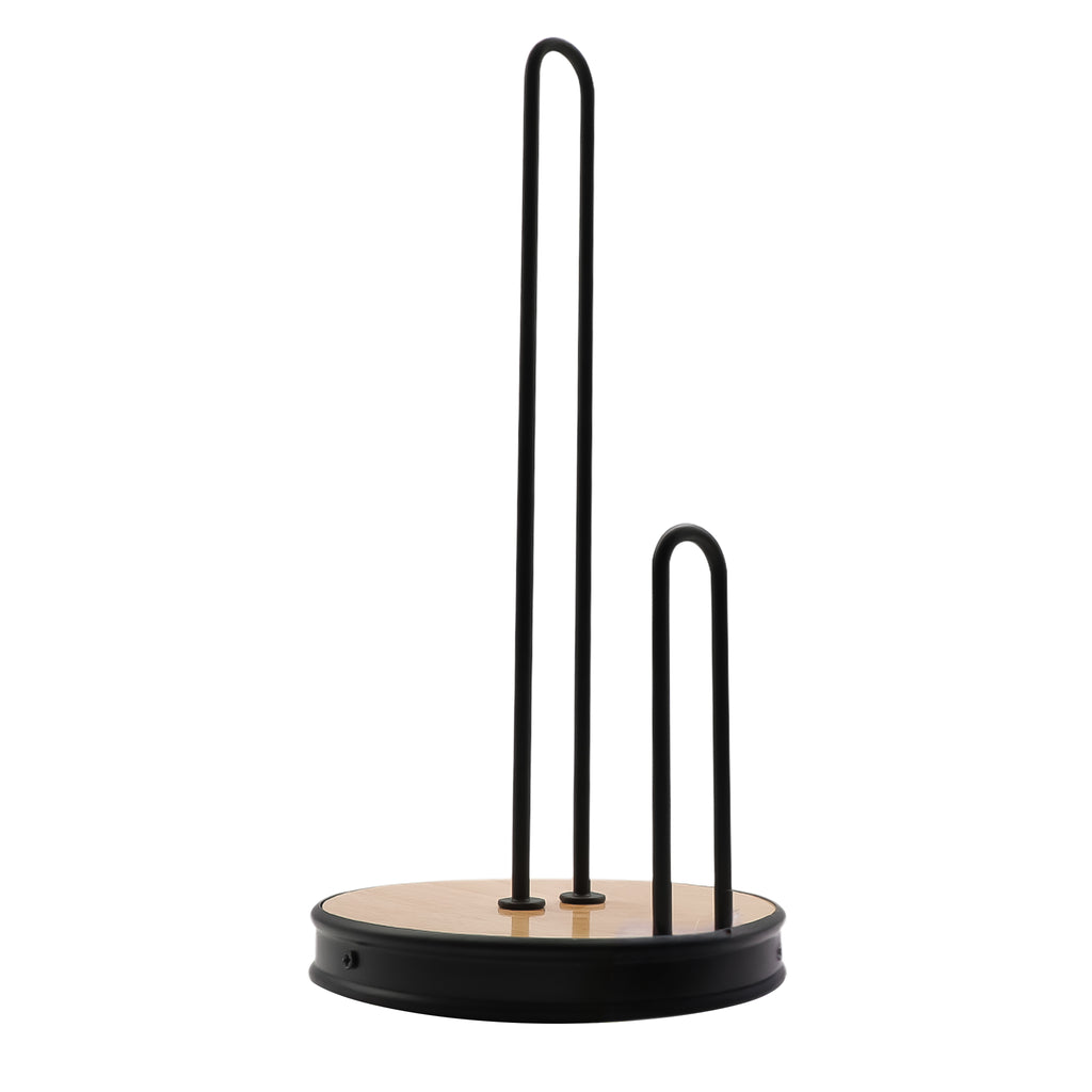 Regent Roller Towl Wooden Holder with Black Wire