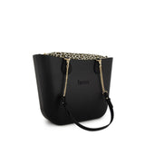 Fenn Inner Pattern Gold Chain Tote Bag In Black & Gold