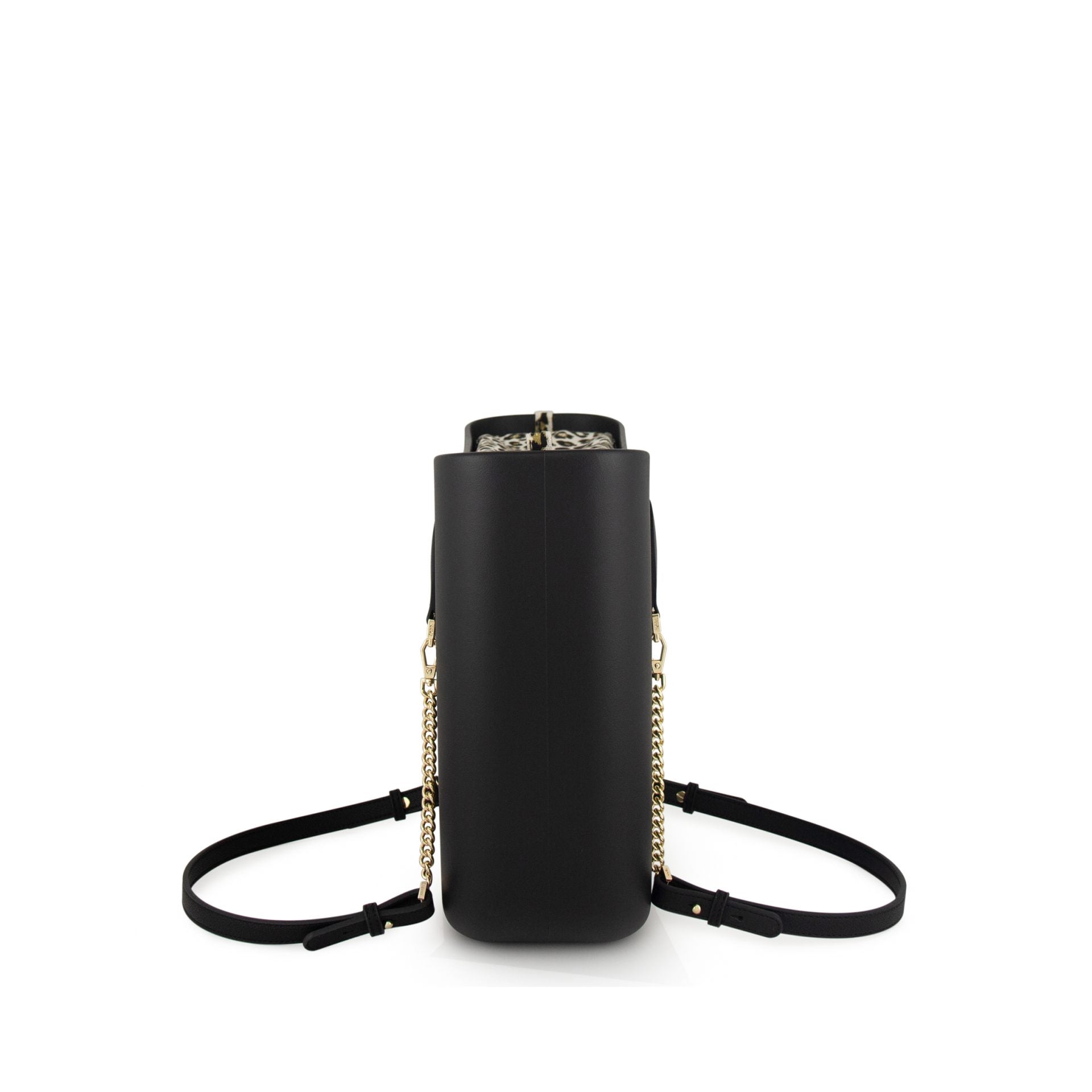 Fenn Gold Zip Chain Tote Bag In Black
