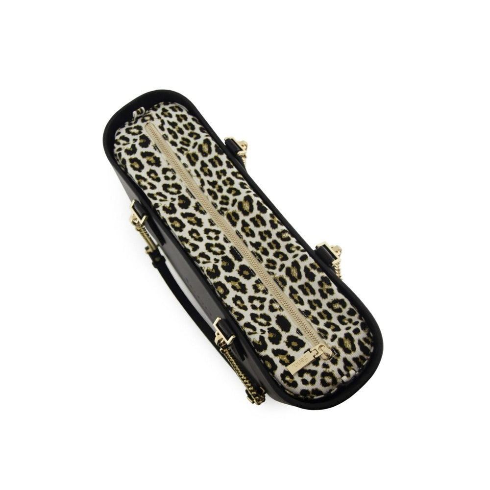 Fenn Inner Pattern Gold Chain Tote Bag In Black & Gold
