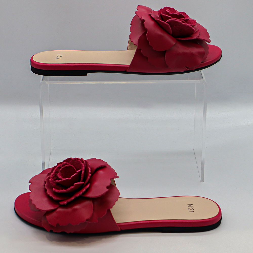 Nº21 Floral-Appliqué Flat Sandals 23Ecpxnv15063 Pink
