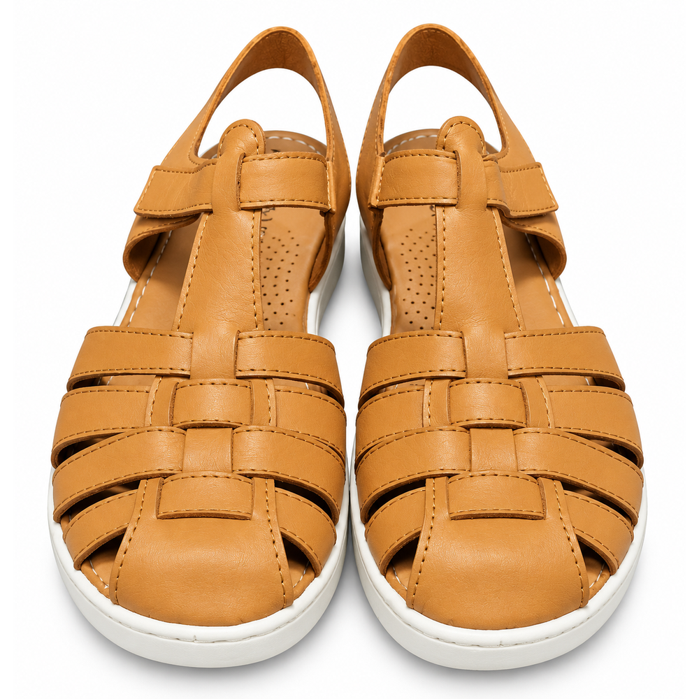 Hush Puppies Womens Shilah Brushed Coconut Chrome Free Gold Rated Cow Leather Sandals In Tan