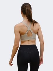 Anta Womens Pro Sports Bra In Beige