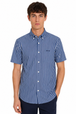 Pringle Mens Frank Short Sleeve Classic Shirt In Blue And White