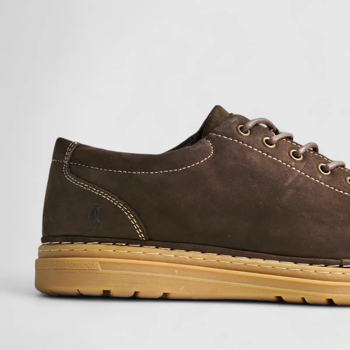 Hush Puppies Mens Gordie Coffee Nubuck Shoes