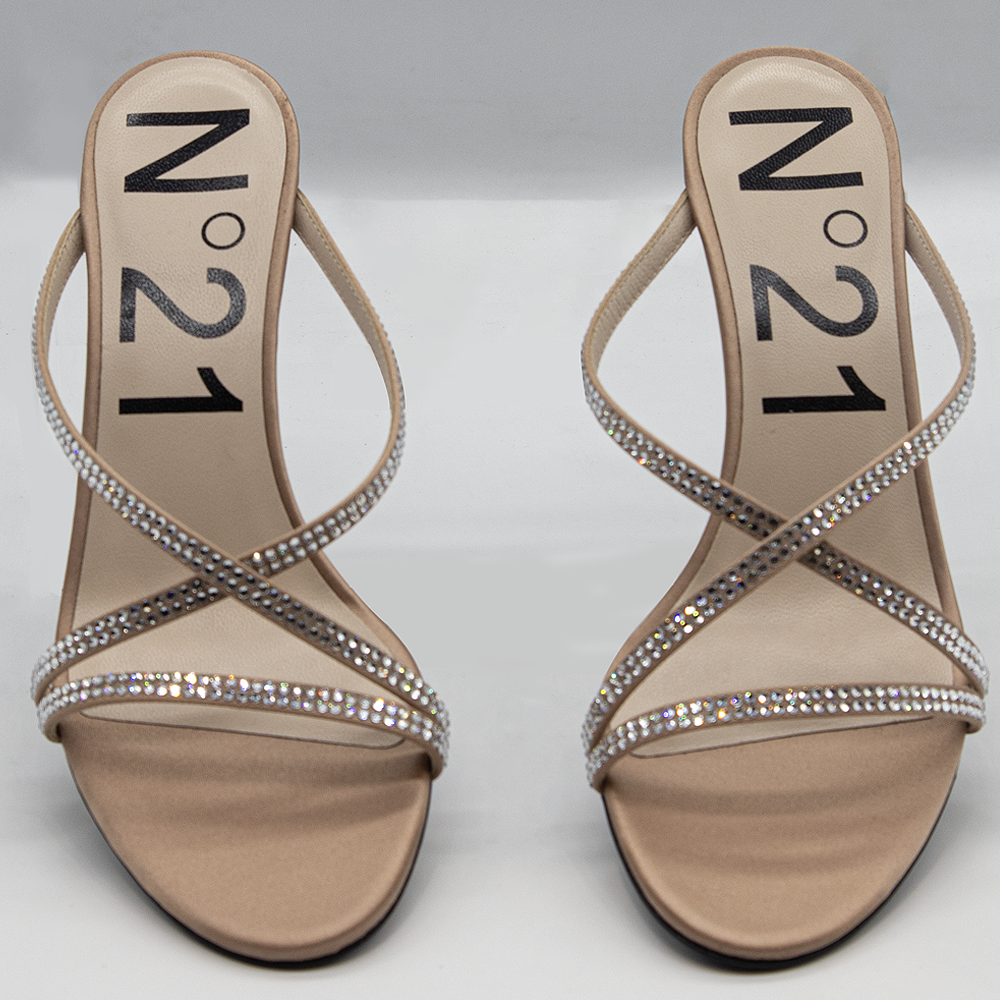 Nº21 Crossover-Strap Mules 23Ecpxnv15071 Powder