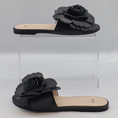 Nº21 Floral-Appliqué Flat Sandals 23Ecpxnv15063 Black