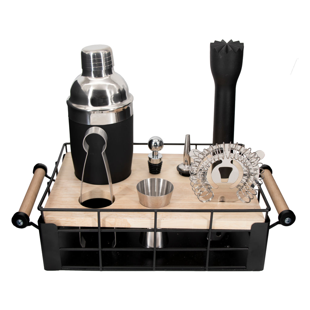 Bar Butler 8 Piece Cockatail Bar Set In Black