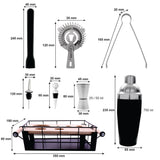 Bar Butler 8 Piece Cockatail Bar Set In Black