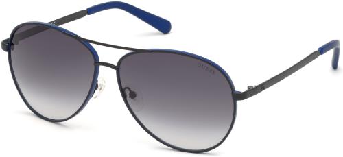 Guess Aviator Sunglasses In Silver & Gradient Smoke