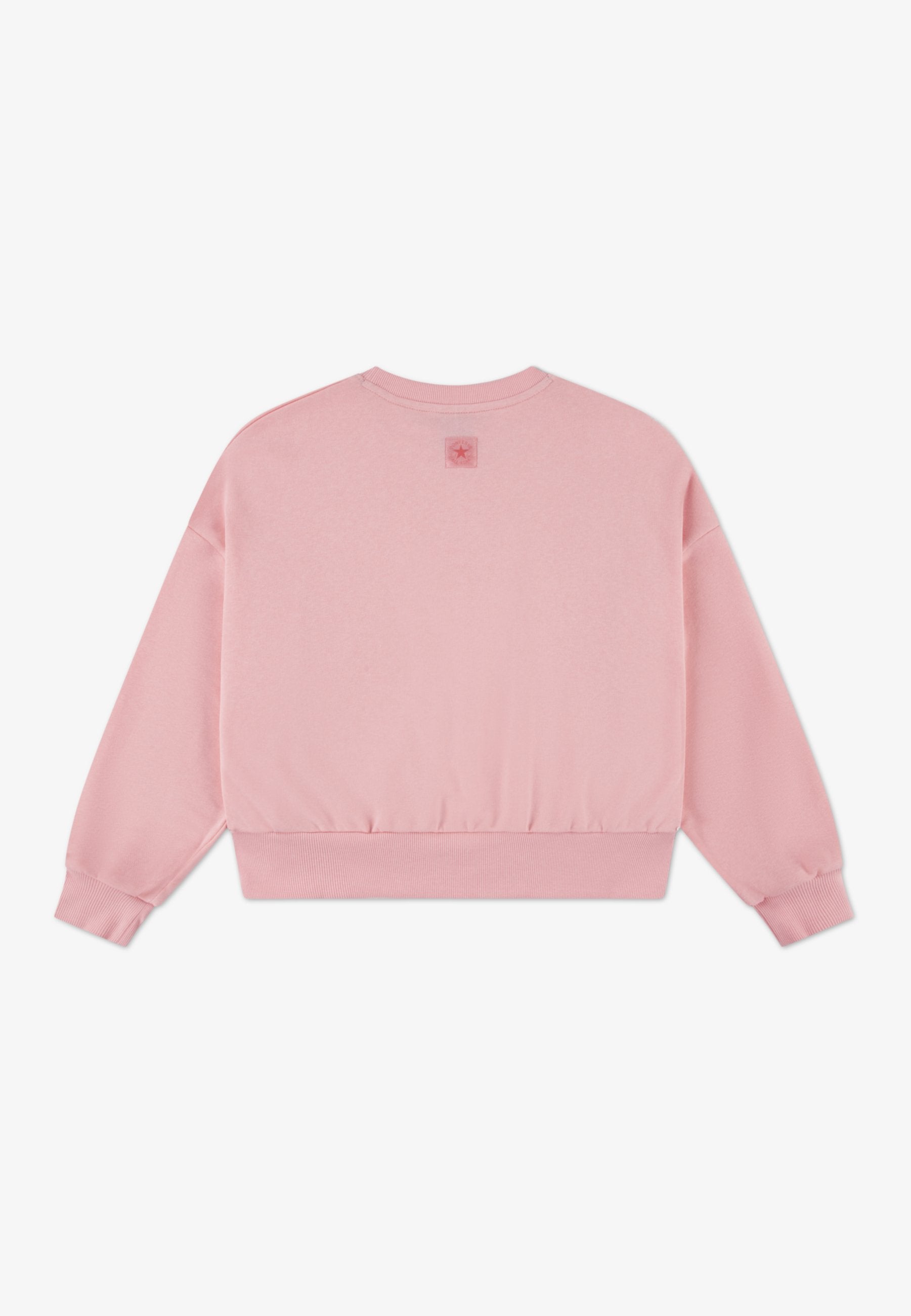 Converse Girls Relaxed Boxy Graphic Crew Neck Sweatshirt In Pink