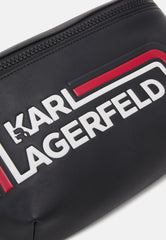 Karl Lagerfeld K Essential Striped Waist Bag In Black & Red