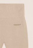 Freddy Womens Knitted Seamless 7/8 Leggings High Waist In Beige