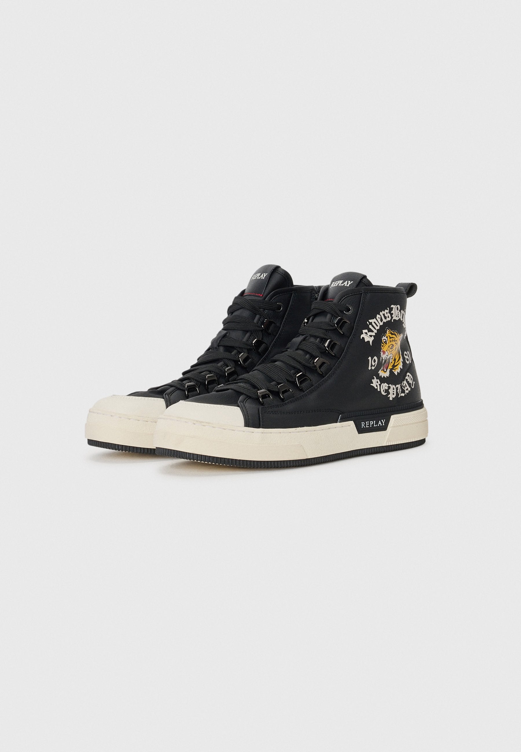 Replay Mens Raily Tiger Shoes In Black