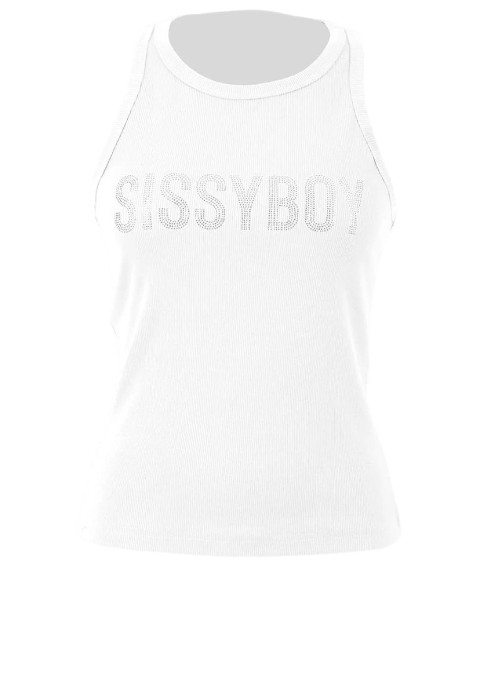 Sissyboy T31423 Ladies Janice Bling Logo Racer Vest White