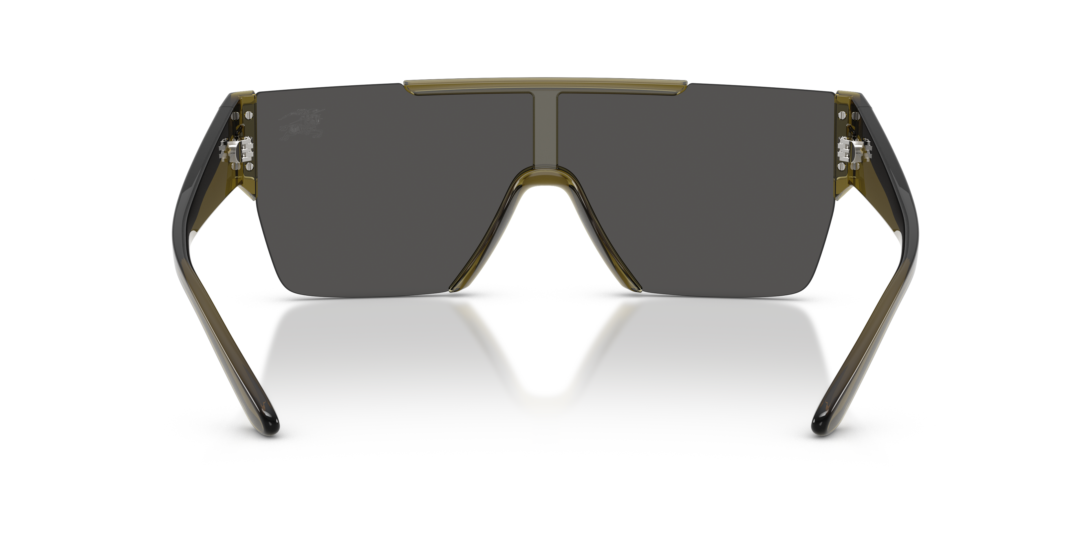 Burberry Unisex Shield Oversized Sunglasses In Transparent Brown
