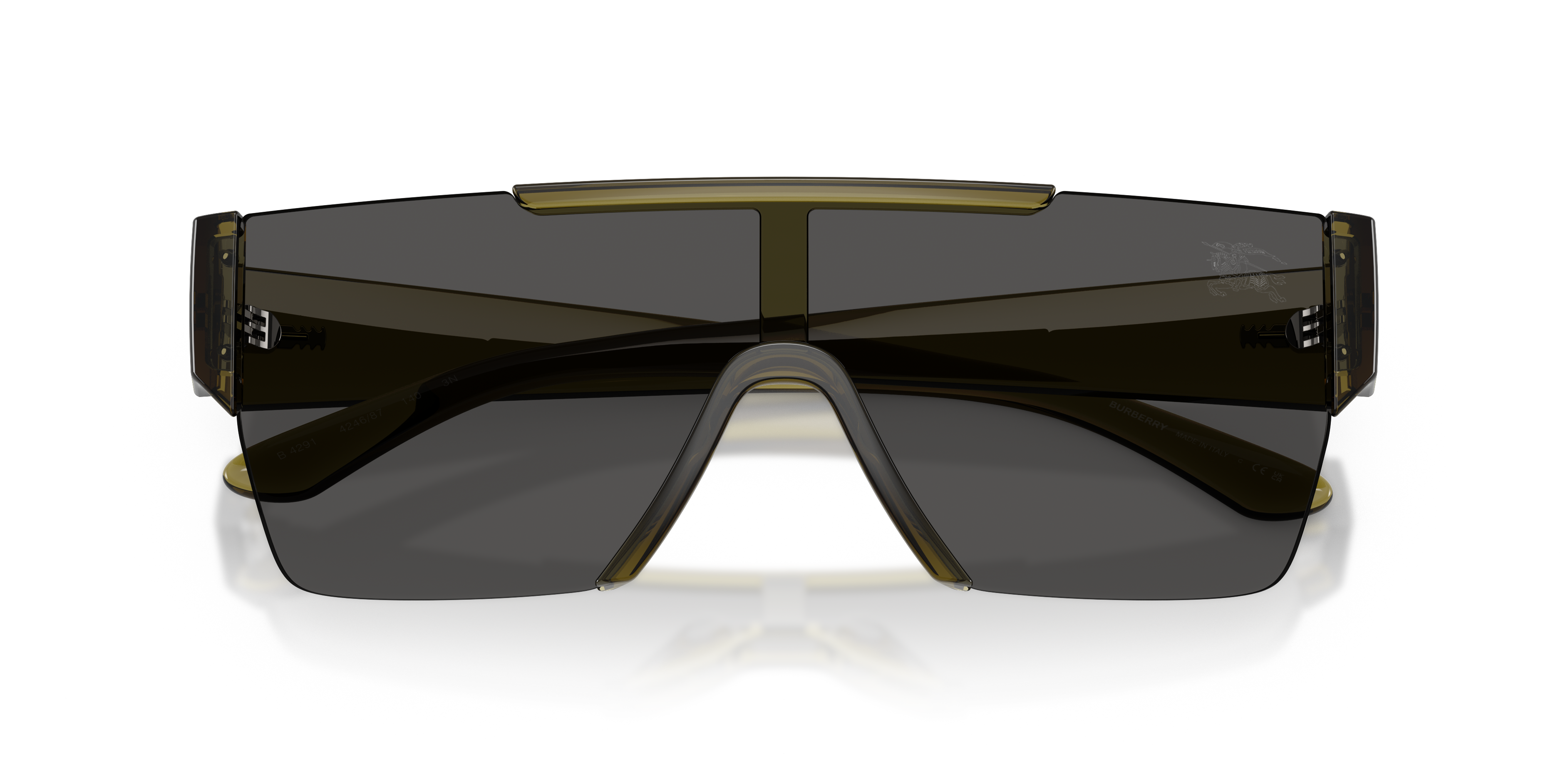 Burberry Unisex Shield Oversized Sunglasses In Transparent Brown