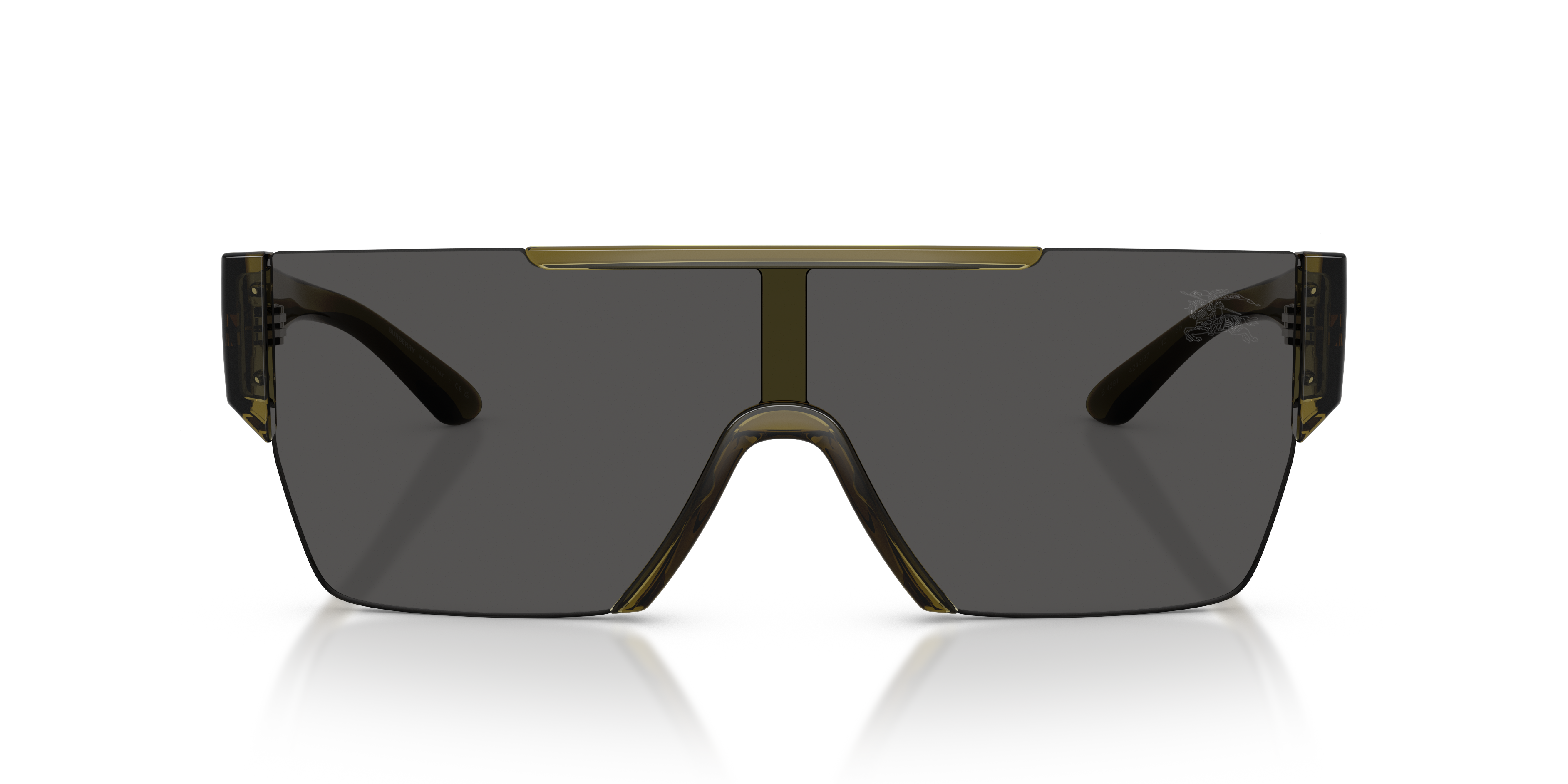 Burberry Unisex Shield Oversized Sunglasses In Transparent Brown