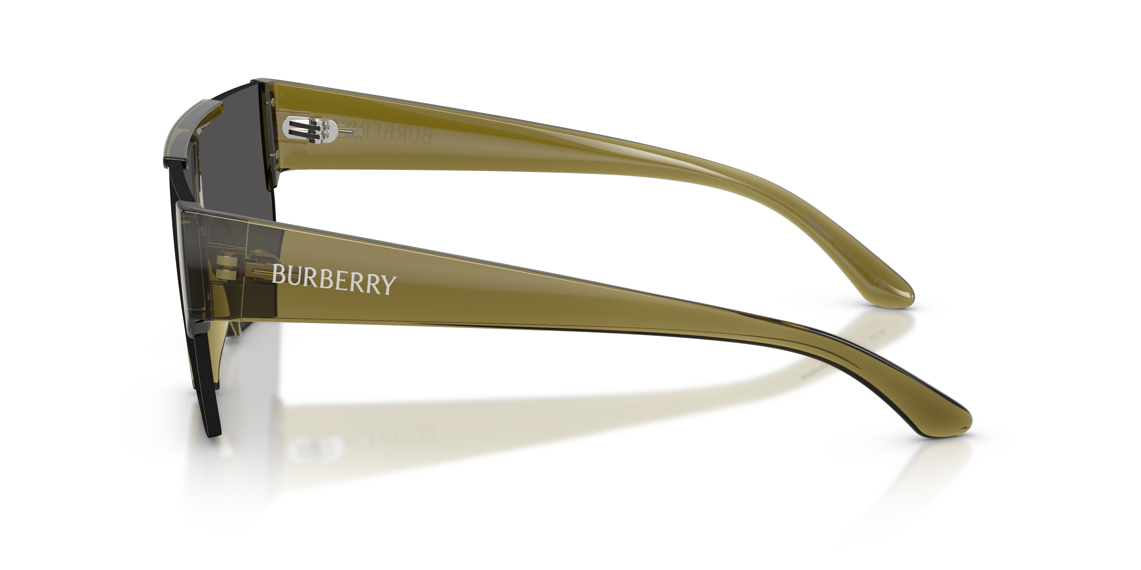 Burberry Unisex Shield Oversized Sunglasses In Transparent Brown