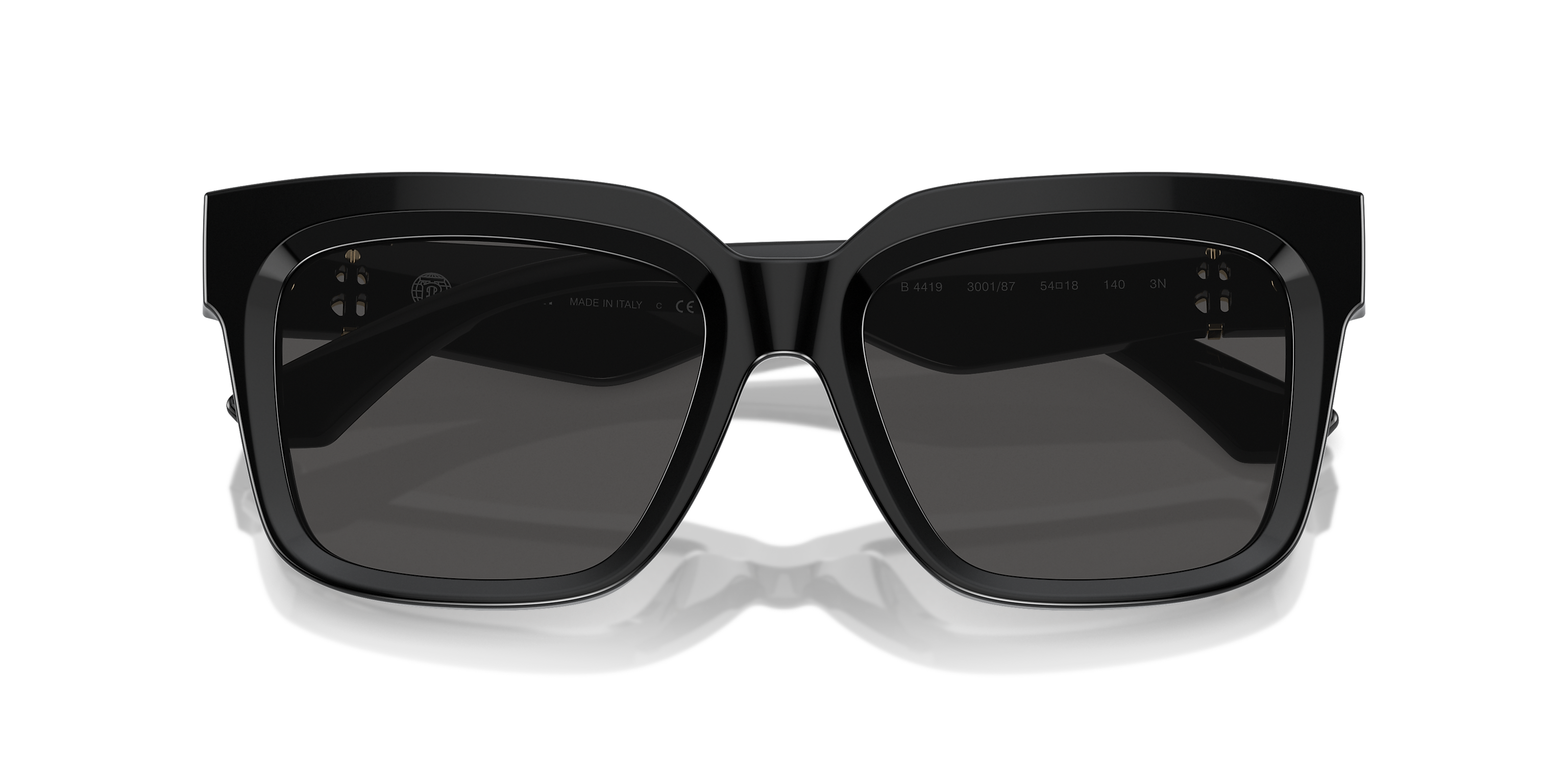 Burberry Square Frame Sunglasess In Black & Gold