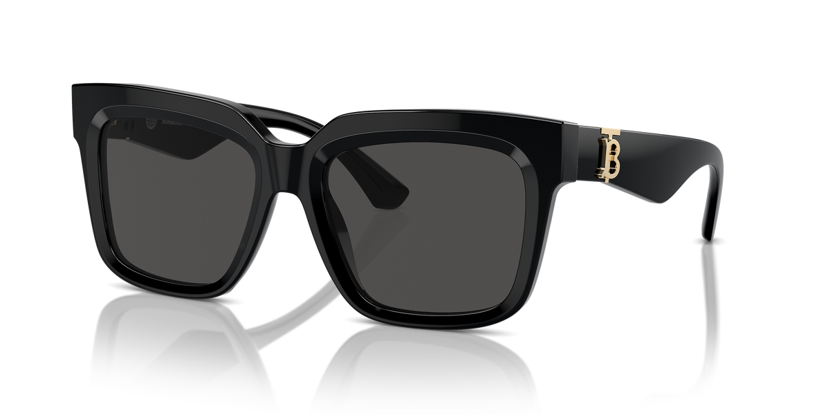 Burberry Square Frame Sunglasess In Black & Gold