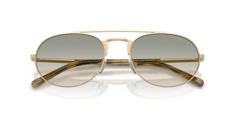 Emporio Armani Unisex Pilot Sunglasses In Gold/Brown