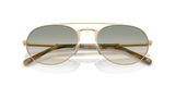 Emporio Armani Unisex Pilot Sunglasses In Gold/Brown