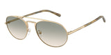 Emporio Armani Unisex Pilot Sunglasses In Gold/Brown