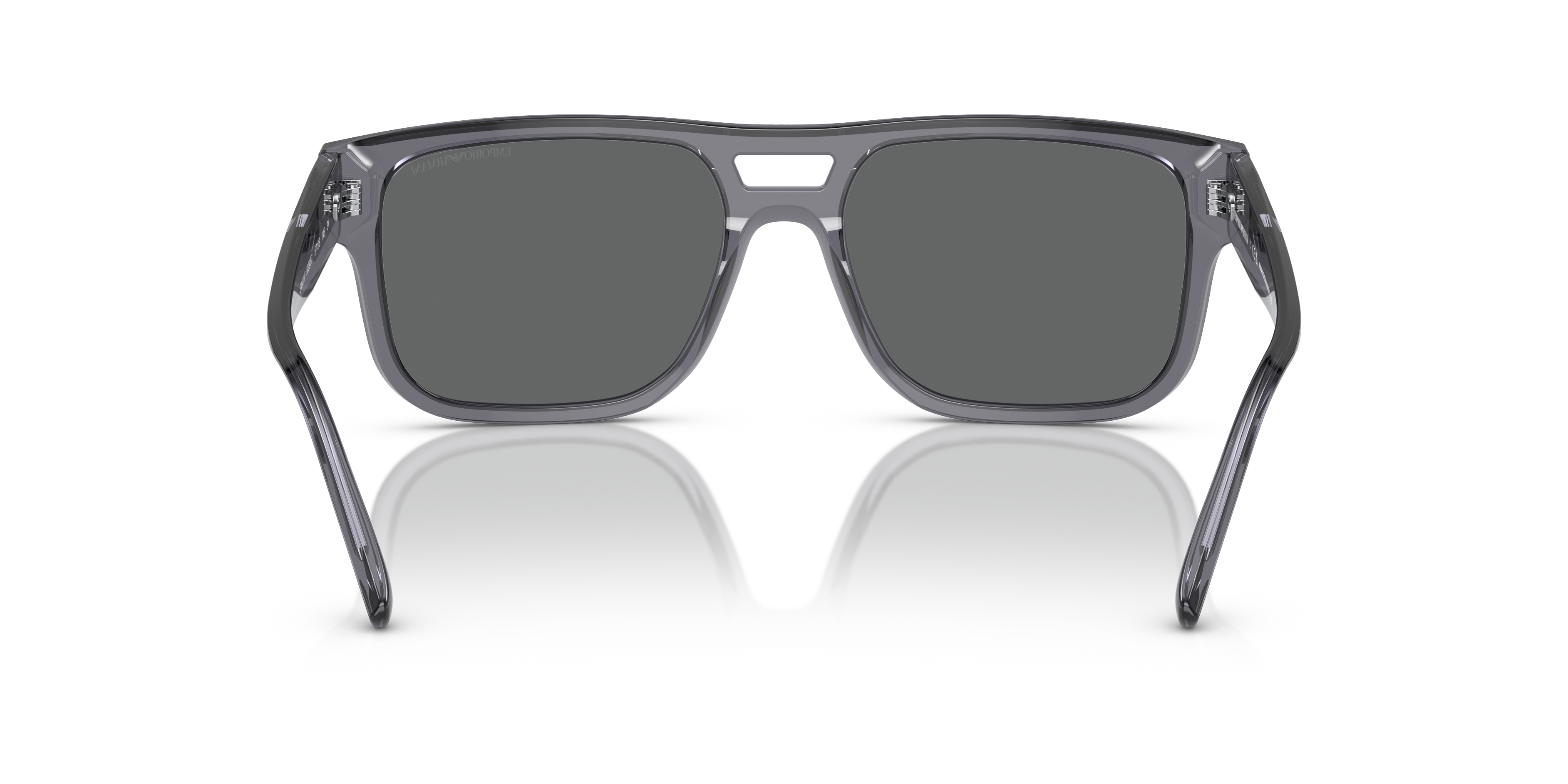 Emporio Armani Mens Square Sunglasses In Transparent Gray