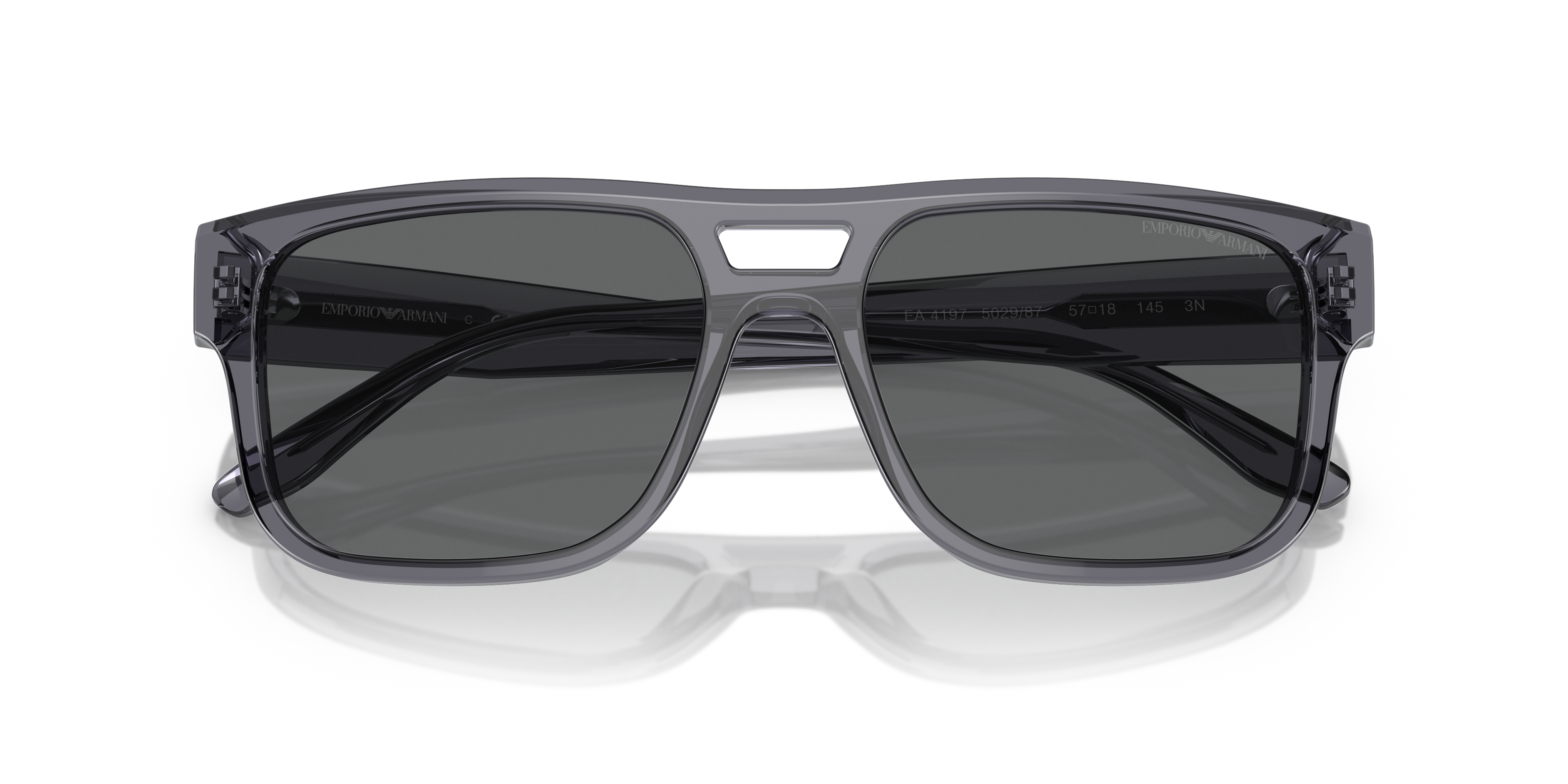 Emporio Armani Mens Square Sunglasses In Transparent Gray