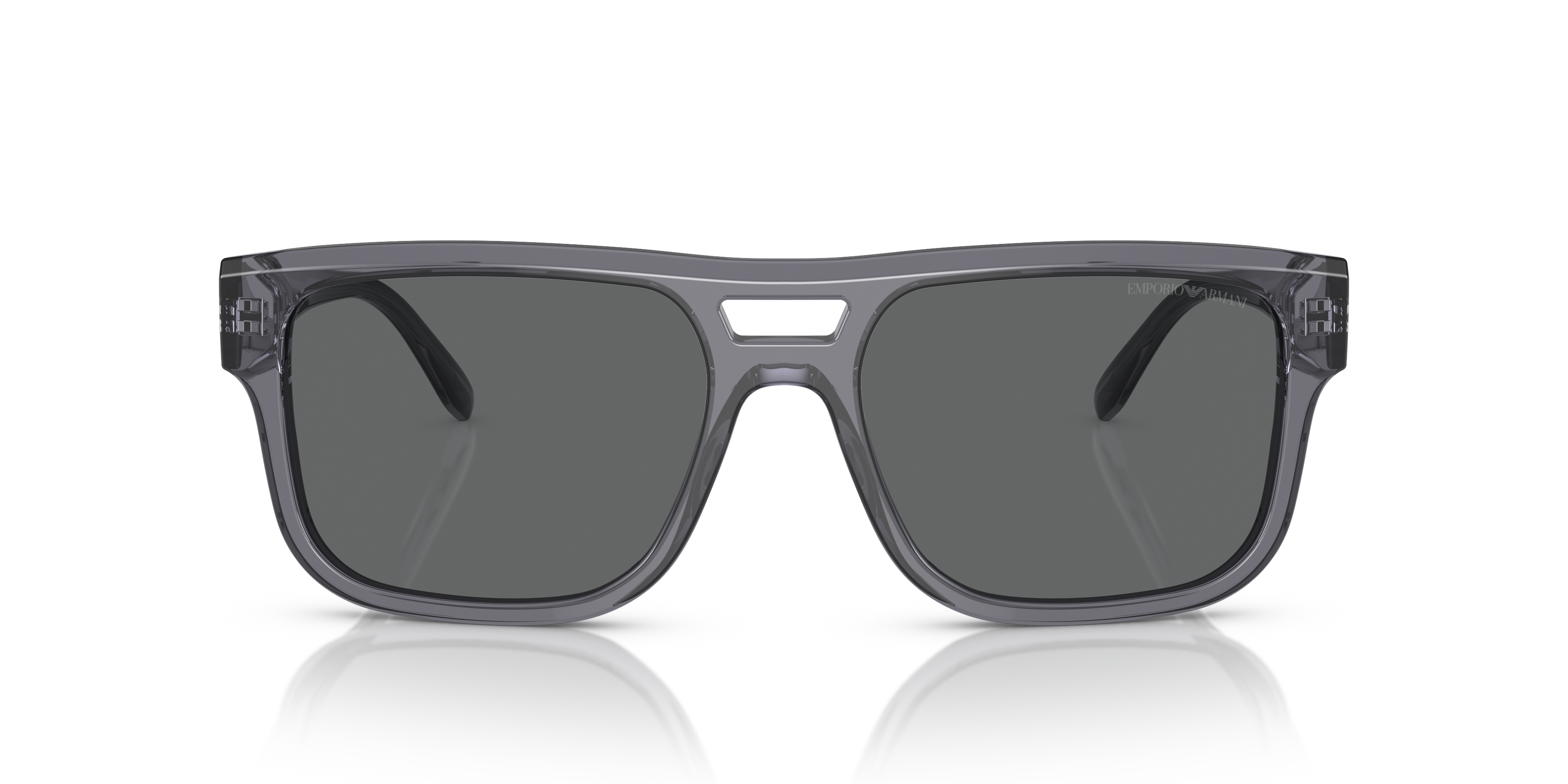 Emporio Armani Mens Square Sunglasses In Transparent Gray