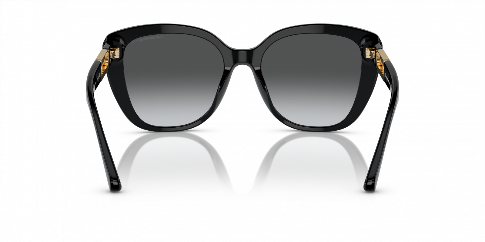 Emporio Armani Womens Butterfly Sunglasses In Shinny Black/Gold